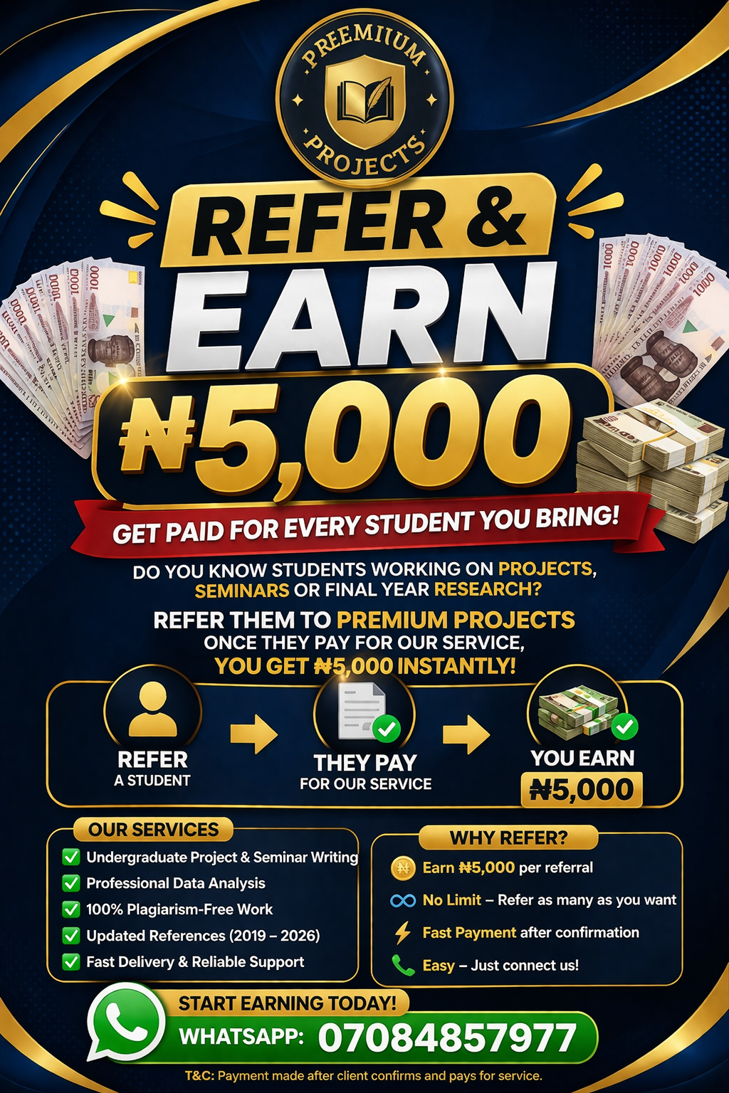 Refer and earn with Premium Projects
